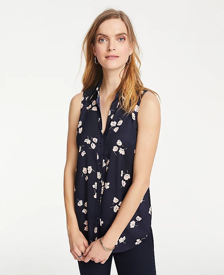 Floral Essential Sleeveless Shirt | Ann Taylor | Ann Taylor (US)