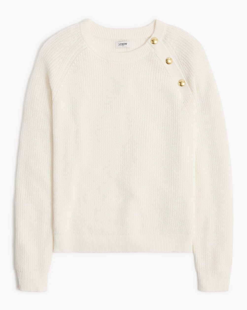 Button raglan crewneck sweater | J.Crew Factory