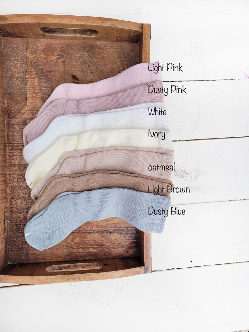 Baby Girl Knee High Cotton Lace Socks With Spandex Earth Tones - Etsy | Etsy (US)