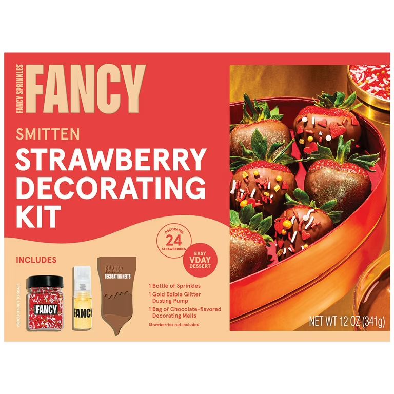 Fancy Sprinkles Smitten Strawberry Valentine's Dessert Decorating Kit, 12 oz | Walmart (US)