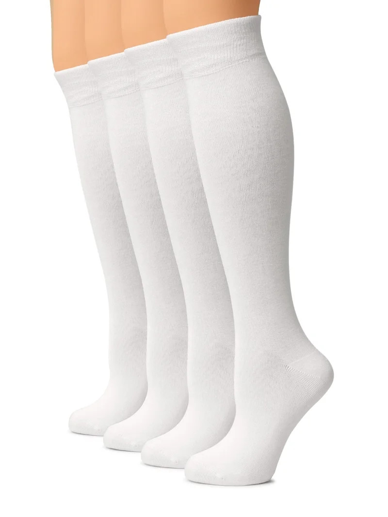 HUGH UGOLI Women Cotton Knee High Socks, Long Dress School Uniform Socks for Girls, Soft & Lightw... | Walmart (US)