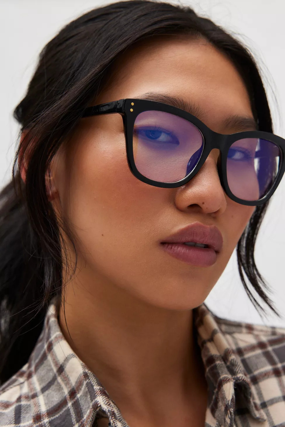 Amadeus Thick Rectangle Blue Light Glasses | Urban Outfitters (US and RoW)