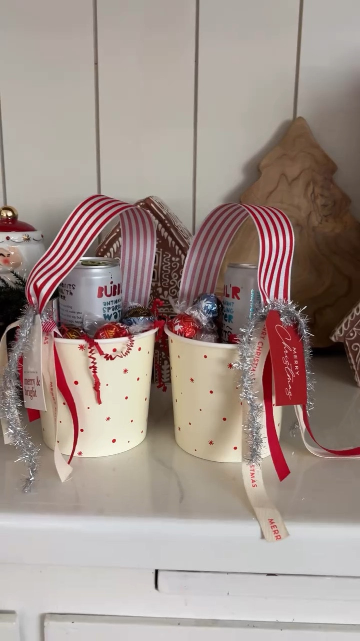 Christmas teacher gift idea ✨❤️ these treat cups turned into a super way to dress up a gift card

I stapled the ribbon to the sides of the cup to secure it

#LTKSeasonal #LTKHoliday #LTKGiftGuide