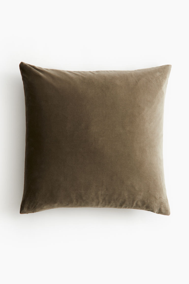 H & M - Cotton Velvet Cushion Cover - Green | H&M (US + CA)
