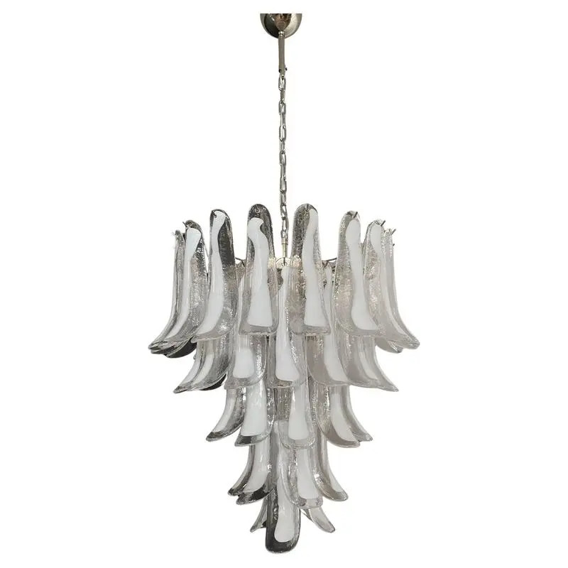 Italian Murano Petals Chandelier, 1970s | Chairish