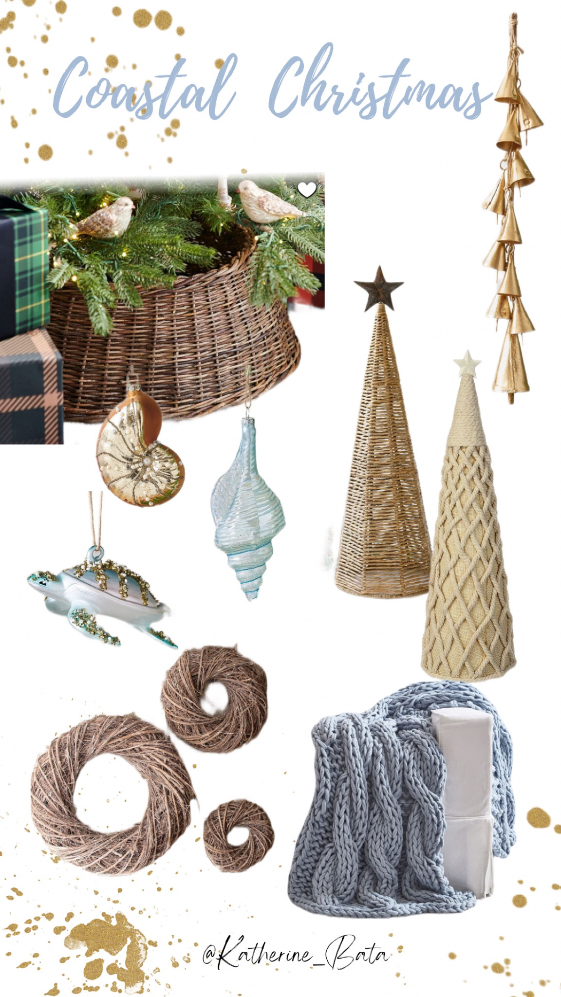 Christmas Decor
Gold bells on sale for $11.50!!!
Pottery barn
Coastal decor

#LTKSeasonal #LTKhome #LTKHoliday