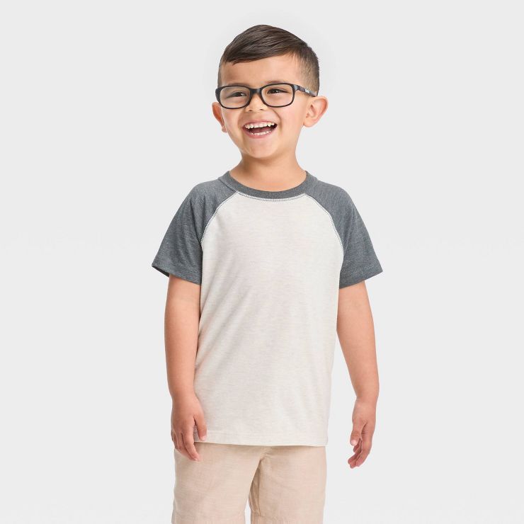 Toddler Boys' Short Sleeve Jersey T-Shirt - Cat & Jack™ Charcoal Gray | Target