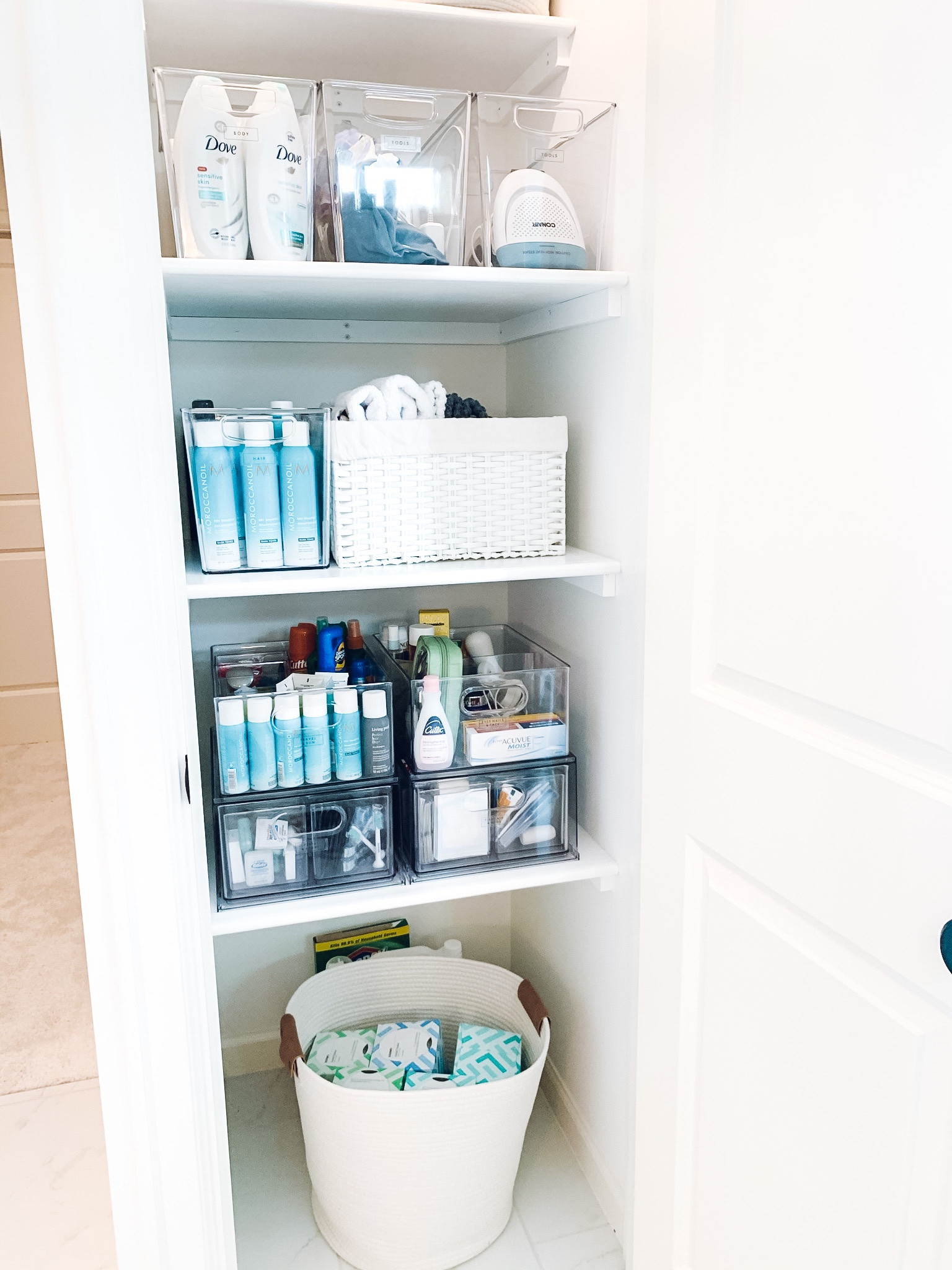 Linen closet organization. Brightroom Decorative Rope Coiled Basket. The Container Store Montauck Rectangular Bin. IDesign Linus Jumbo Pantry Bin. Home Edit Tall Bin Organizer. Home Edit Divided All-Purpose Bin. Home Edit Stackable Drawer. Amazon Moroccanoil Dry Shampoo✨

#LTKkids #LTKfamily #LTKhome