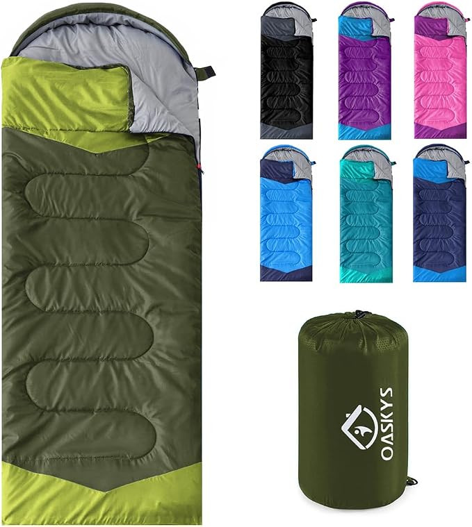 oaskys Camping Sleeping Bag - 3 Season Warm & Cool Weather - Summer Spring Fall Lightweight Water... | Amazon (US)