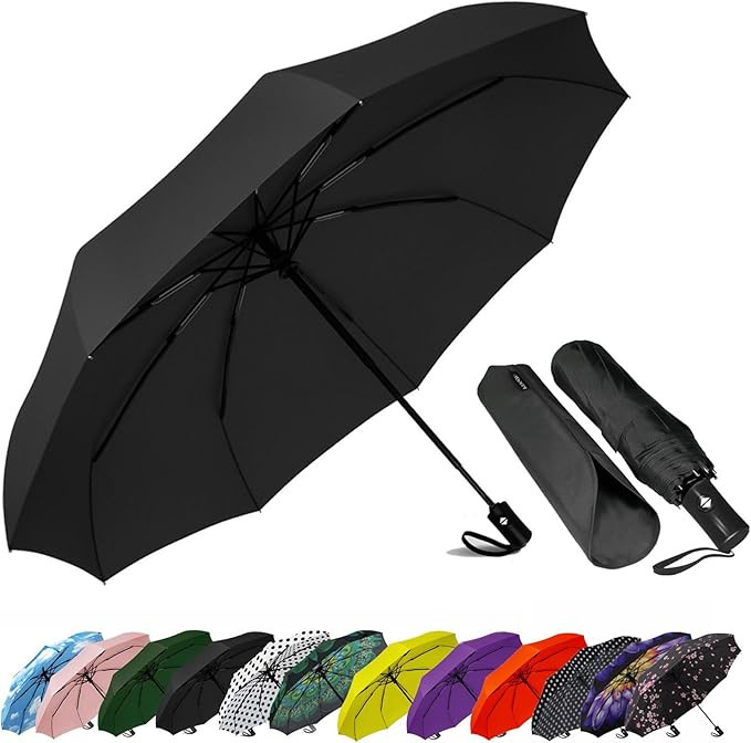 SIEPASA Compact Travel Umbrella - Windproof Auto Open/Close, Small Folding Umbrella for Rain - Li... | Amazon (US)