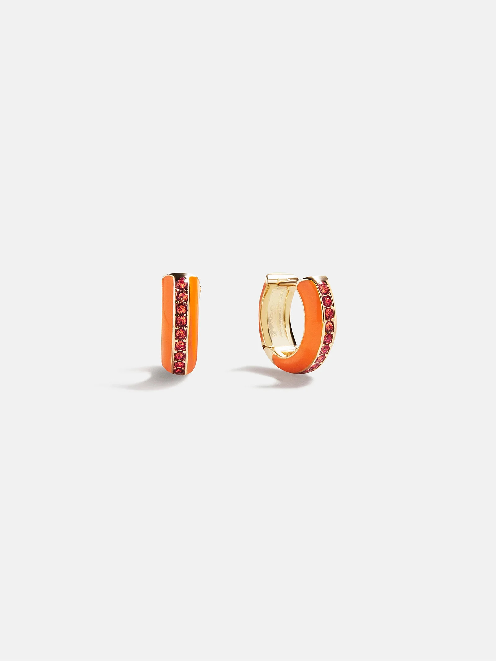 Game Day Enamel Huggie Earrings - Orange | BaubleBar