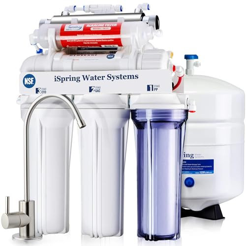 iSpring RCC7AK-UV, NSF Certified, 7-Stage Under Sink Reverse Osmosis Water Filtration System with Alkaline Remineralization and UV Filter, Patented Top-Mounted Faucet Design for Easy Installation | Amazon (US)
