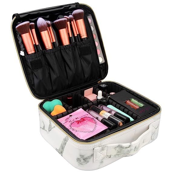 Chomeiu Marble Makeup Case, Marble Cosmetic Bag Marble Makeup Bag Waterproof for Cosmetics Tools ... | Amazon (US)