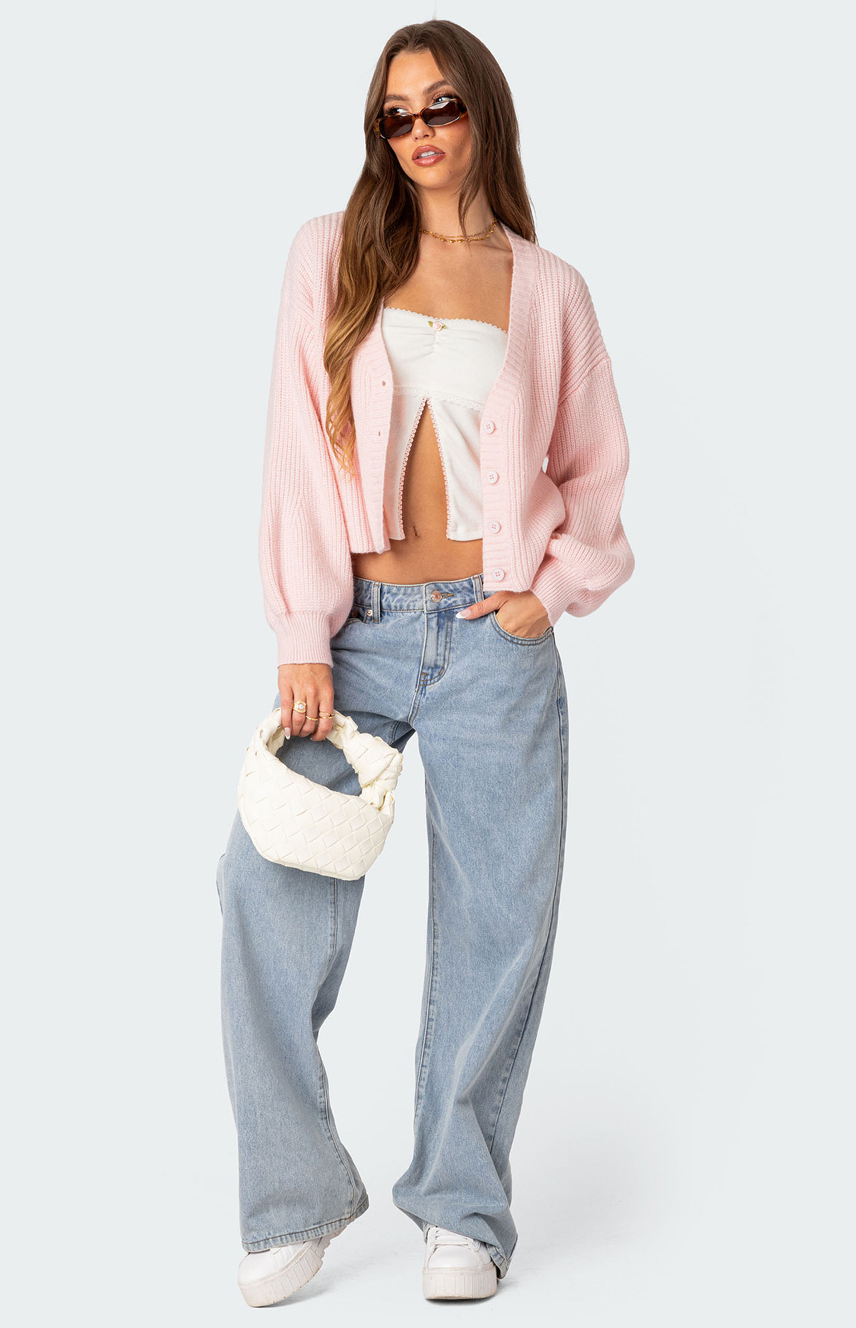 Edikted Sabrina Chunky Knit Cropped Cardigan | PacSun