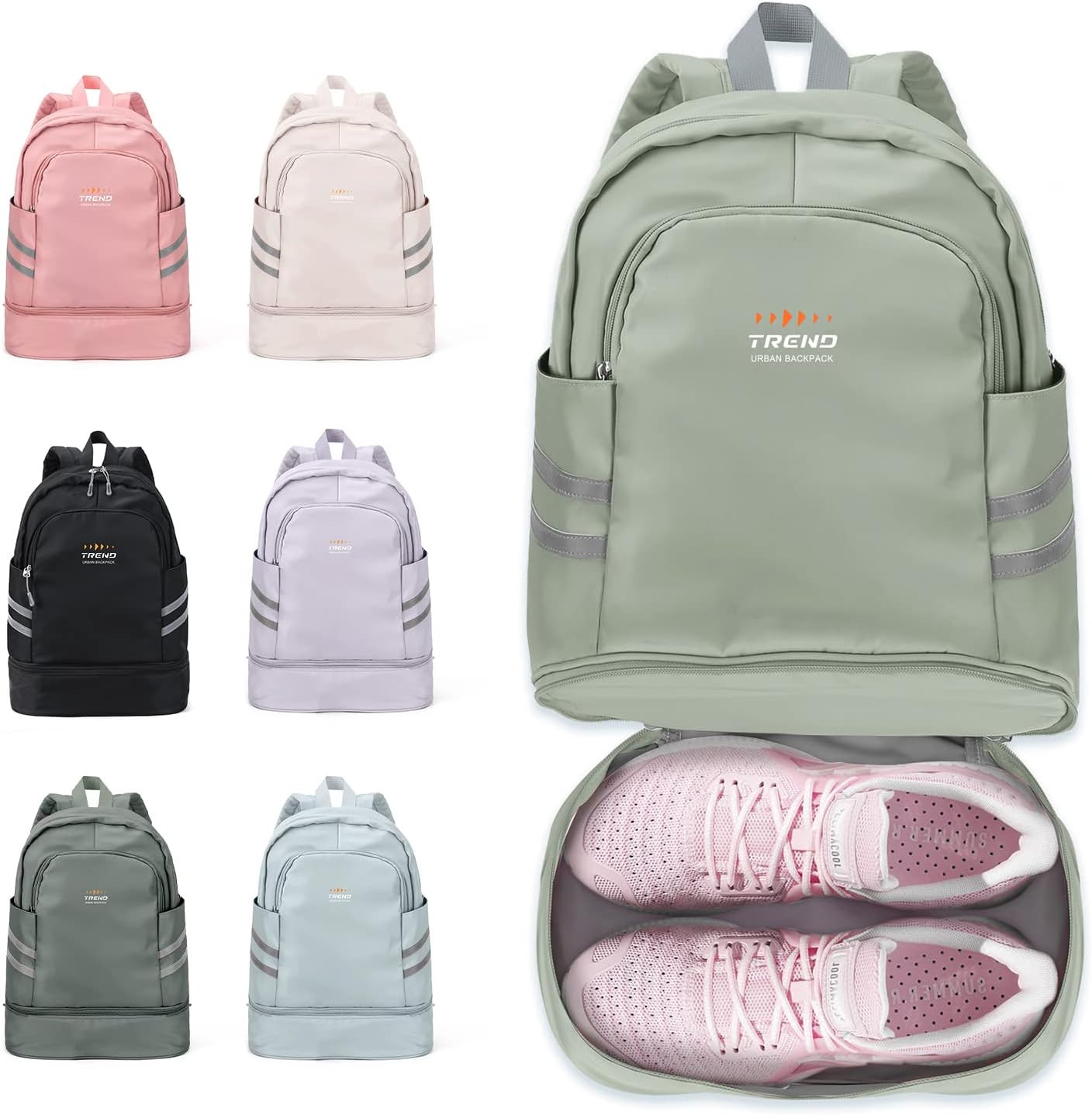 coofay Gym Backpack For Women Waterproof Backpack With Shoe Compartment Lightweight Travel Backpa... | Amazon (US)