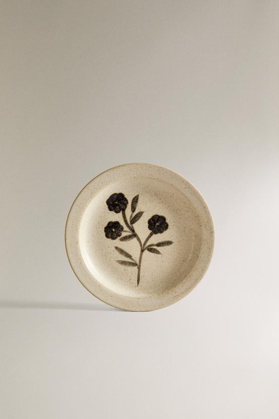 MINI FLORAL STONEWARE PLATE | Zara US