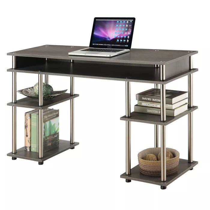 No Tools Student Desk Charcoal Gray - Breighton Home | Target
