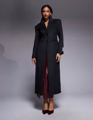 ASOS X THE SOURCED COLLECTION snatched waist coat in charcoal | ASOS (Global)