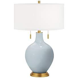 Color Plus Toby Brass with Take Five Blue Glass Pull Chain Table Lamp | www.lampsplus.com | Lamps Plus
