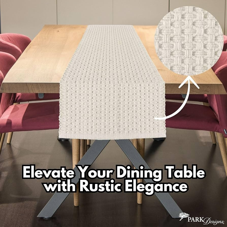 Park Designs Cream Chadwick Braided Farmhouse Table Runner 36 Inch | 13x36 Rustic Dining Table Ac... | Amazon (US)