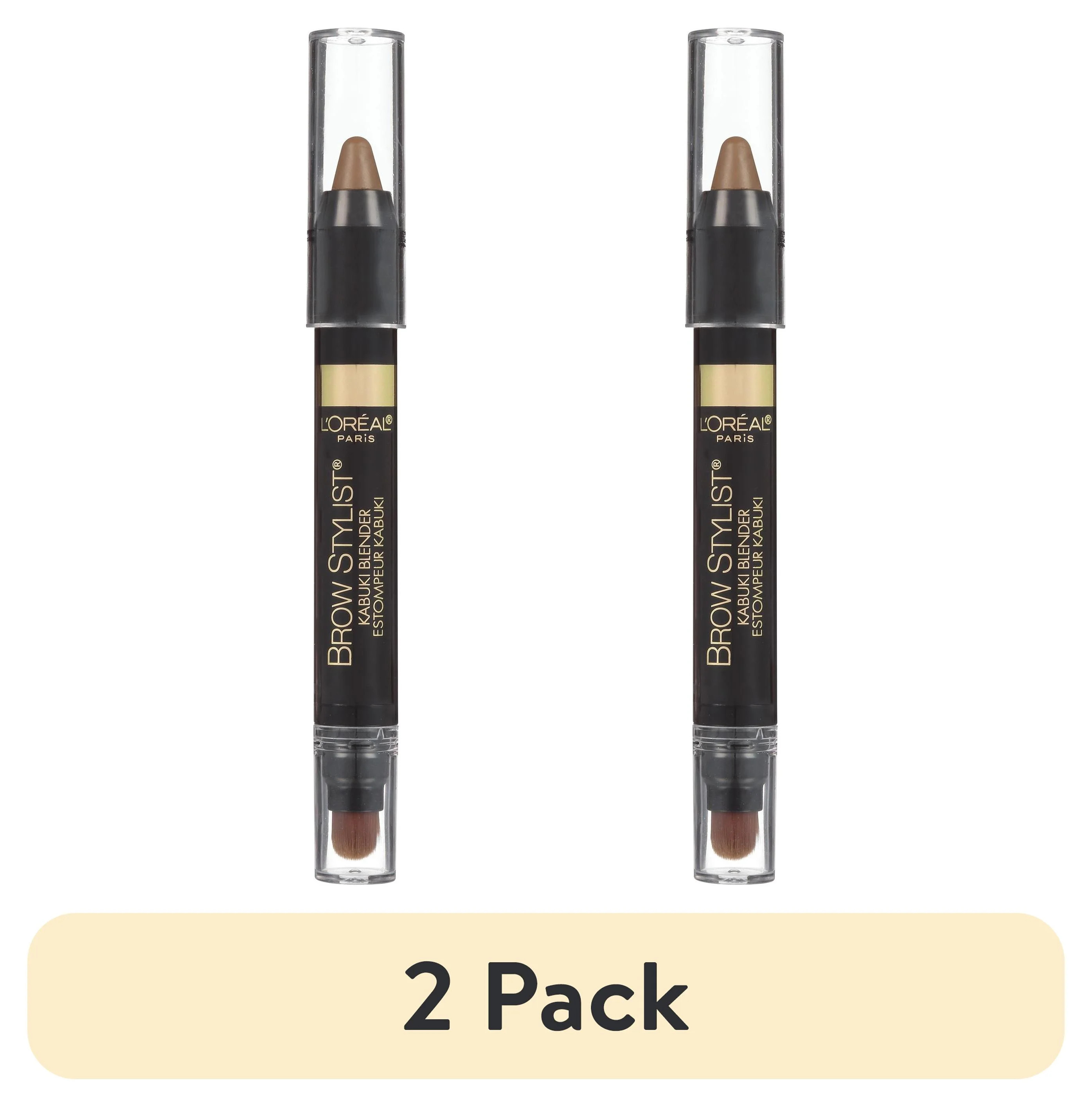(2 pack) L'Oreal Paris Brow Stylist Kabuki Blender Eyebrow Makeup Crayons, Dark Brunette, 0.05 oz | Walmart (US)