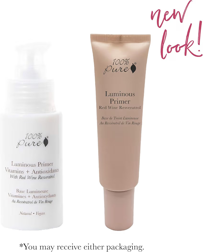100% PURE Luminous Face Primer Illuminating Makeup Base & Moisturizer with Anti-Aging Antioxidant... | Amazon (US)