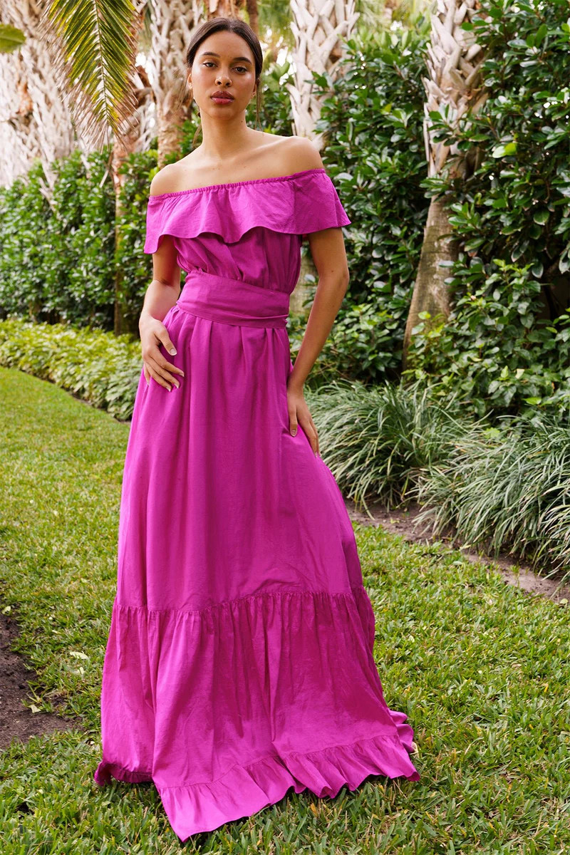 Sleeveless Marais Gown | Fuchsia Silk Taffeta | SUE SARTOR