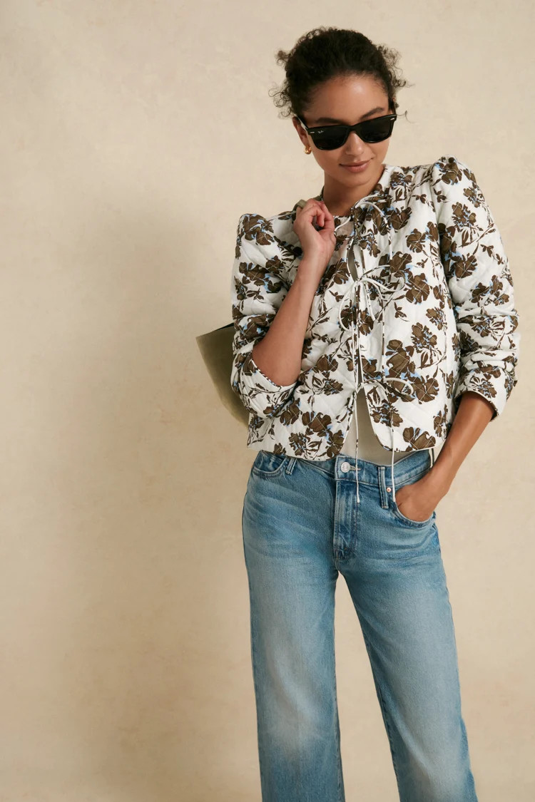 Brown & Blue Floral Skye Quilted Jacket | Tuckernuck (US)