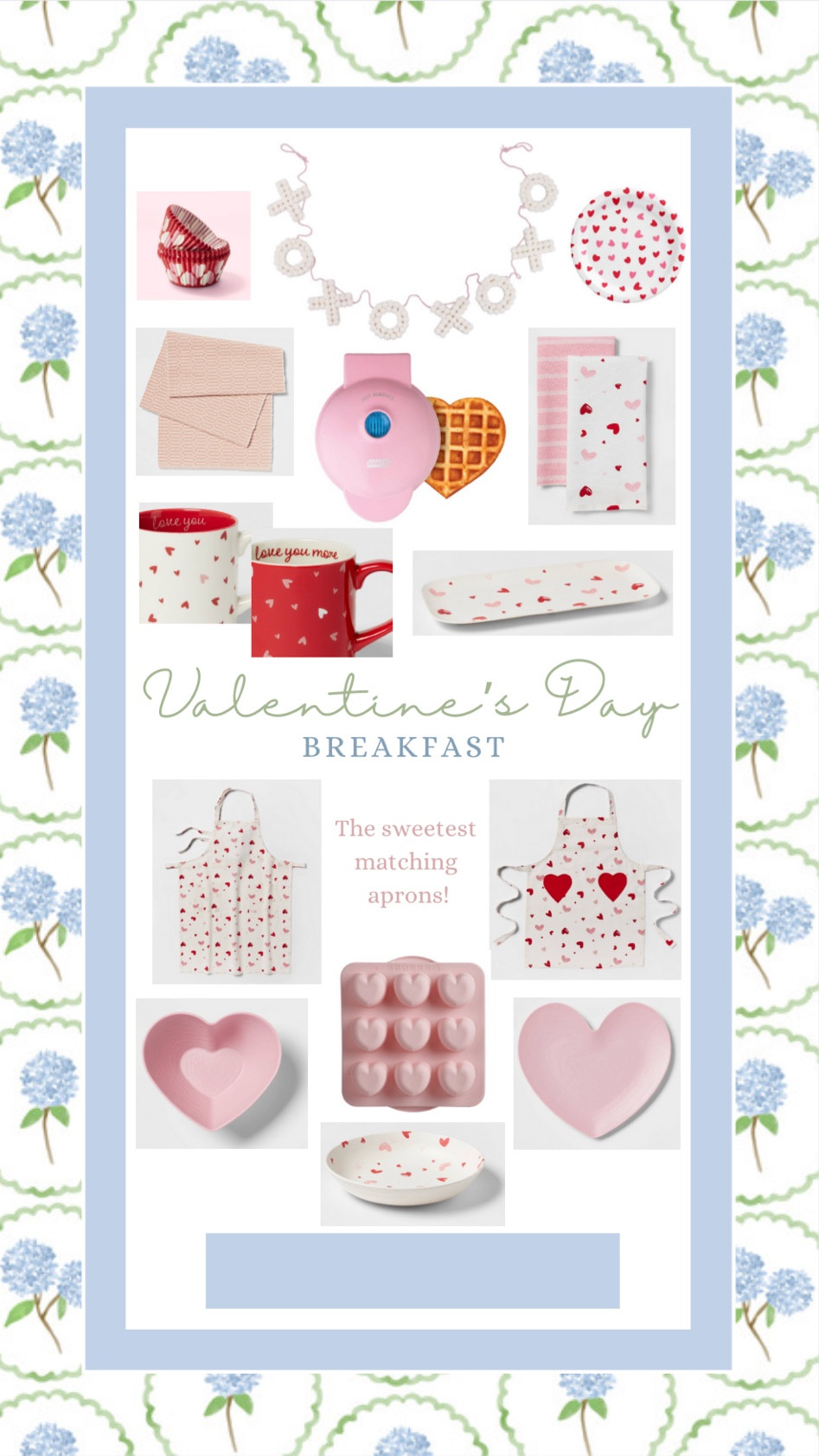 Valentine’s Day Breakfast ideas! 💕 So many cute pieces to make the month of February & every day a little extra sweet! From matching mommy & me aprons, to adorable tableware & decor! Also, that XO banner is even prettier in person, such beautiful details! I bought it for our mantle, but it would be darling hung on wall book shelves as well! 

Baking together, mommy & me, couples, love baskets, love you more ❤️

#LTKkids #LTKSeasonal #LTKfamily