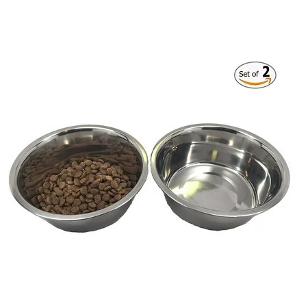 2 Pack Stainless Steel Dog Bowls, Dog Bowl Set, 64oz Each Pack | Walmart (US)