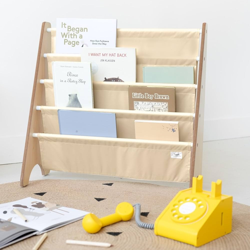 3 Sprouts Recycled Fabric Kids Bookshelf – 4-Tier Sling Book Rack Storage - Kids Room Book Shel... | Amazon (CA)