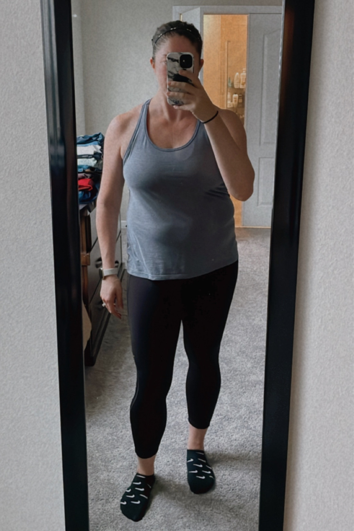 WOOTD. Leggings are Amazon, wearing a large. Top is Old Navy wearing a large tall. Top comes in multiple colors  

#LTKunder50 #LTKfit #LTKstyletip
