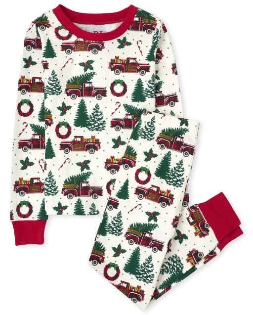 Unisex Kids Matching Family Christmas Long Sleeve Truck Print Snug Fit Cotton Pajamas | The Child... | The Children's Place