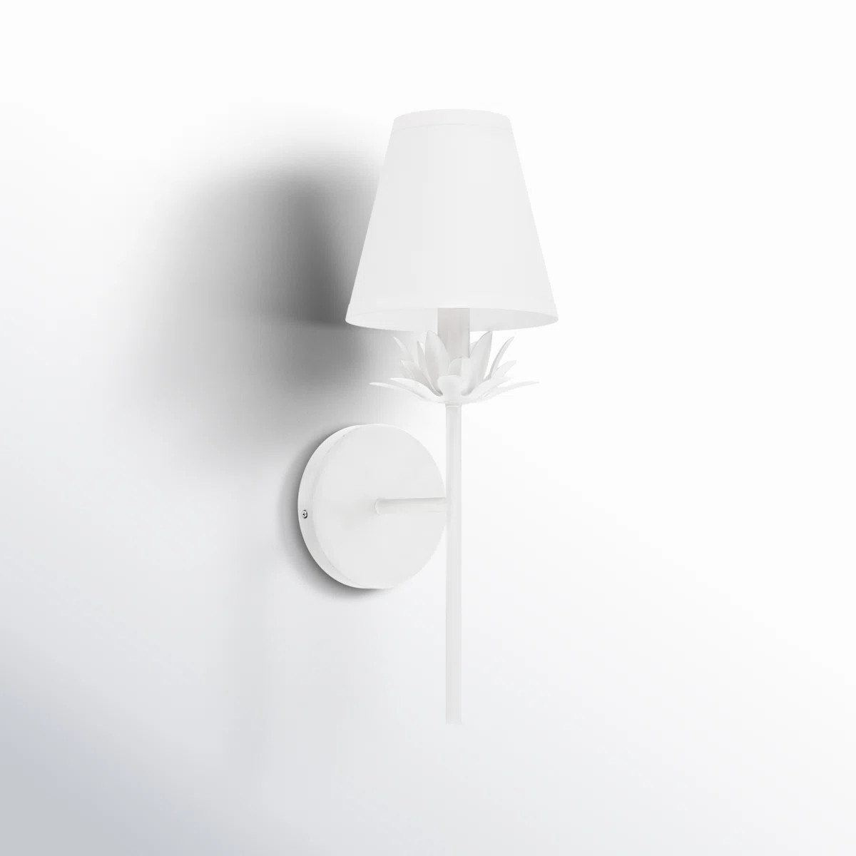 Ryland 1 - Light Dimmable Armed Sconce in White | Wayfair North America