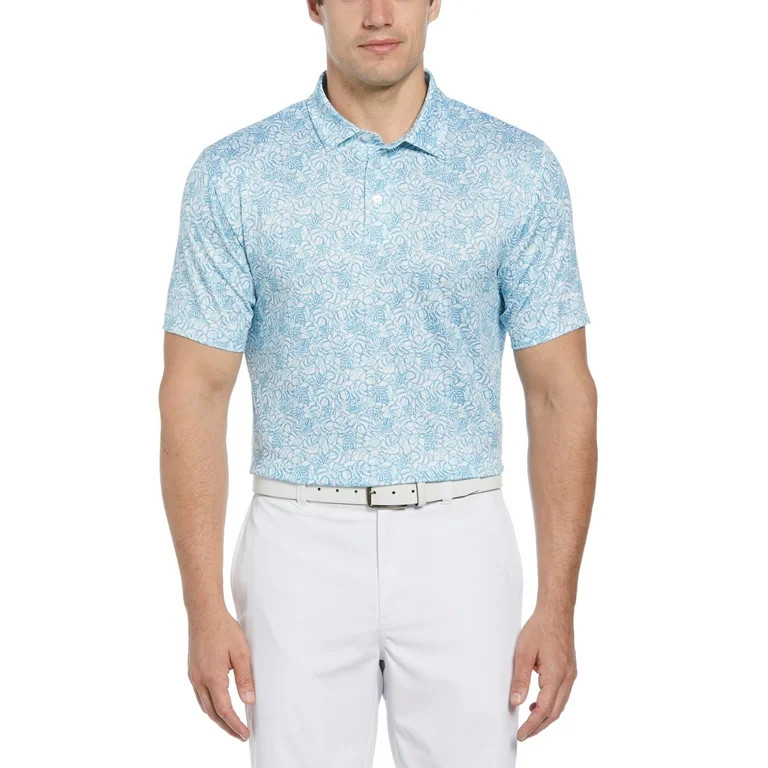 Ben Hogan Men's and Big Men’s Glowing Foliage Print Golf Polo Shirt, up to Size 5XL | Walmart (US)