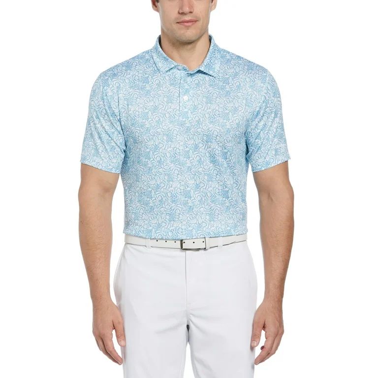 Ben Hogan Men's and Big Men’s Glowing Foliage Print Golf Polo Shirt, up to Size 5XL | Walmart (US)