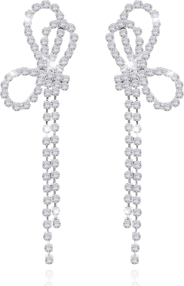 Bow Earrings for Women Teen Girls Trendy Gold Pearl Drop Dangle Earrings Bowknot Stud Wedding Par... | Amazon (US)