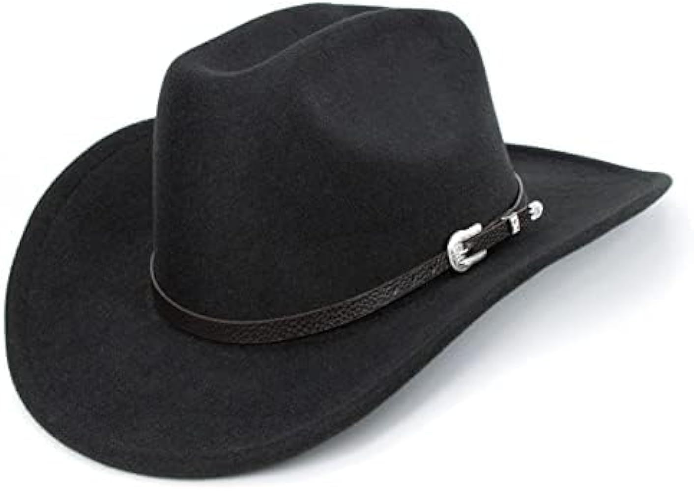 Western Cowboy Hat for Men Women Classic Roll Up Fedora Hat with Buckle Belt(Size:Medium) | Amazon (US)