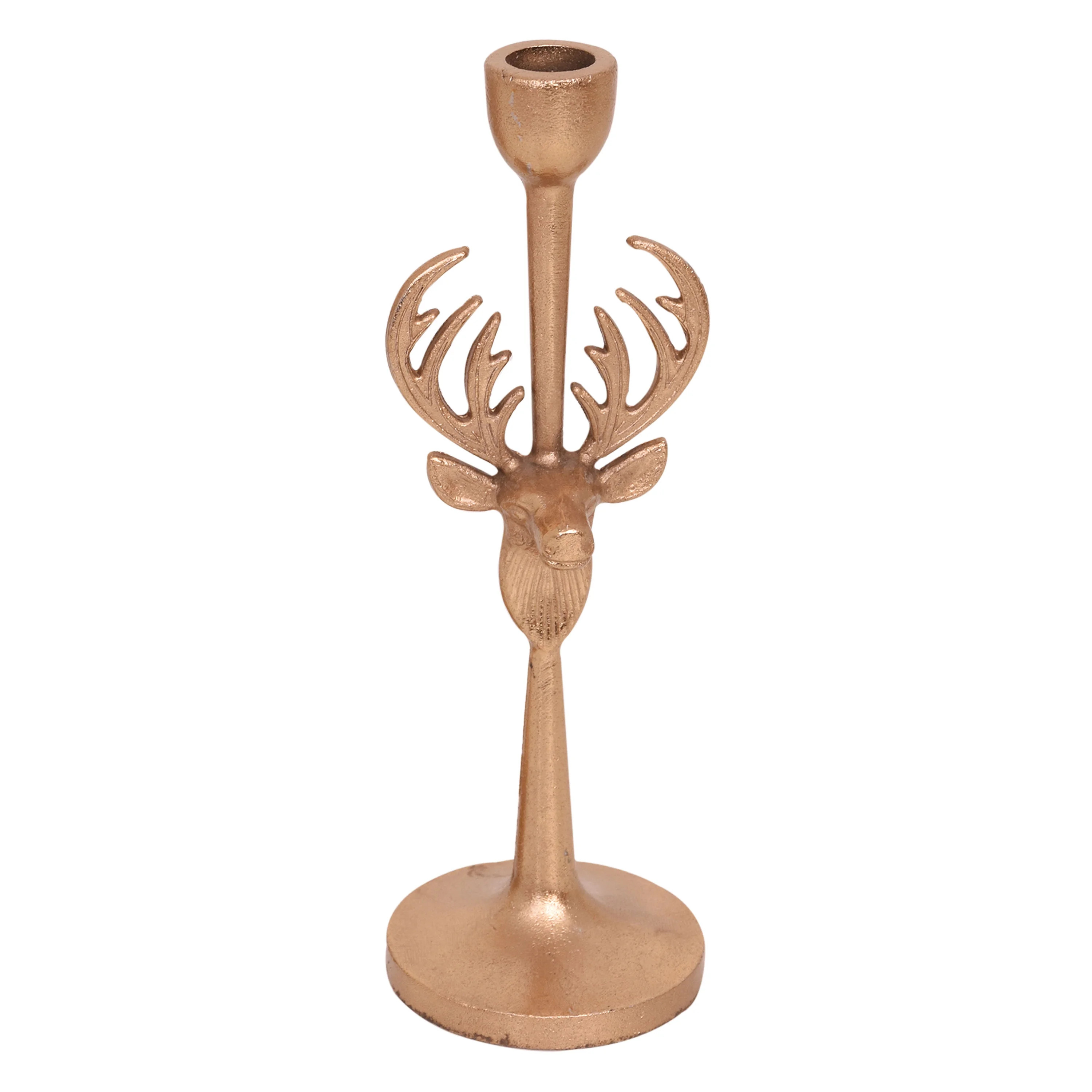 Aluminum Casted Reindeer Taper Candle Holder Gold, 10 inch, by Holiday Time, Made up of cast Alum... | Walmart (CA)
