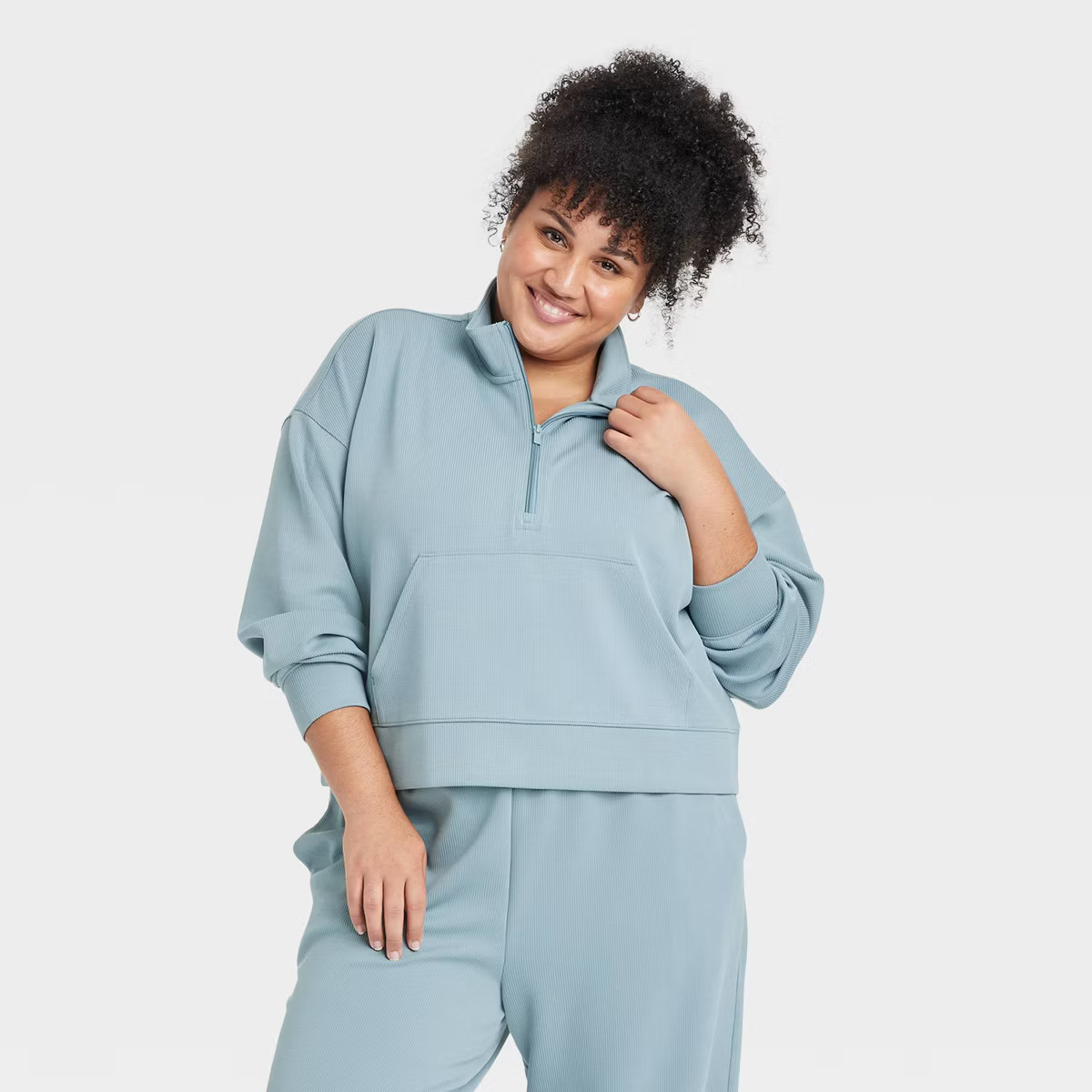 Women's Airy Sleek Ribbed 1/2 Zip Pullover - All In Motion™ | Target