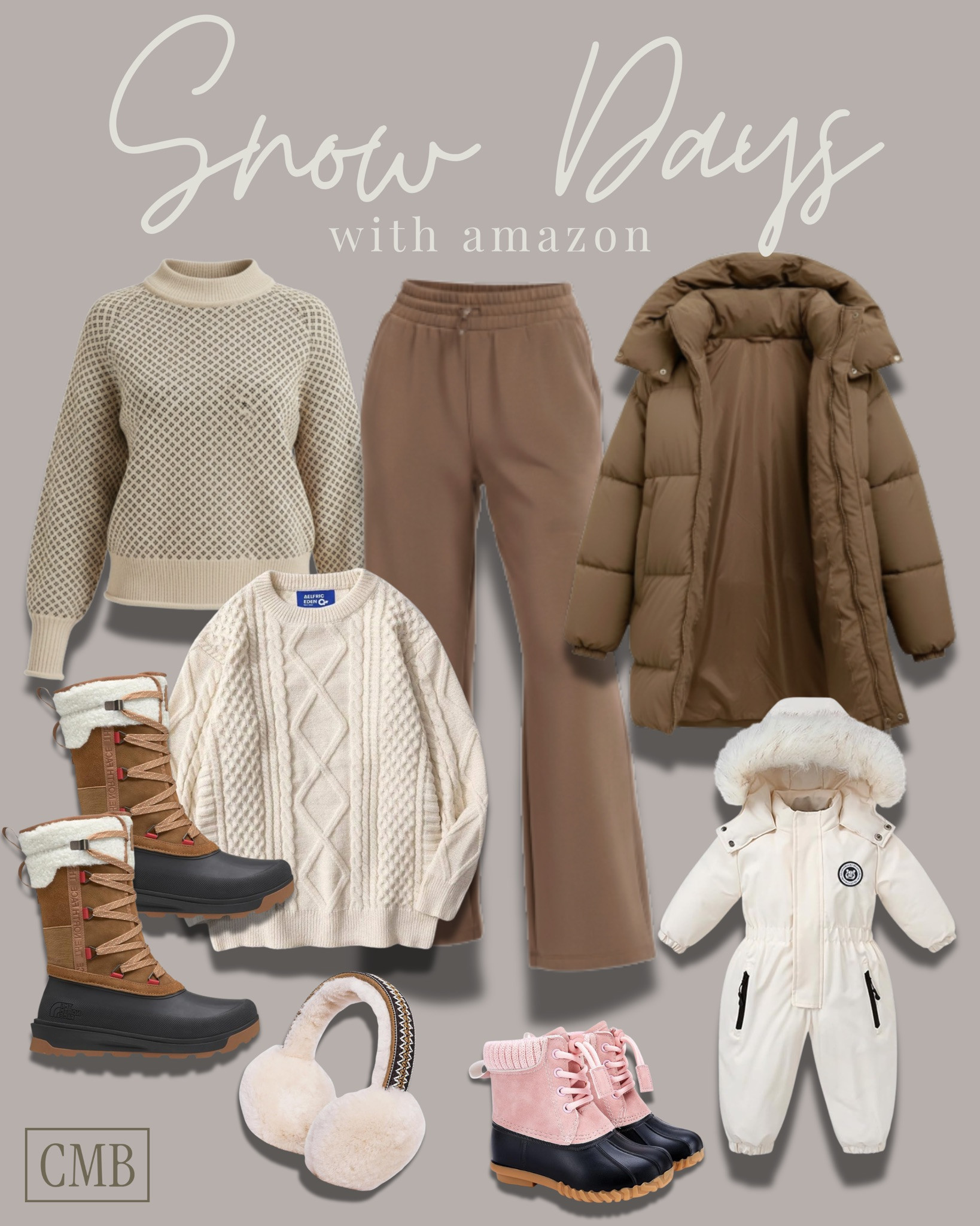 Snow day essentials made stylish ❄️🤎
Bundled-up neutrals, warm layers, and the cutest cold-weather pieces for mama & littles. Amazon truly comes through when the temps drop!

#AmazonWinterFinds #SnowDayStyle #WinterOutfits #ColdWeatherEssentials #AmazonFashion #CozySeason #MomStyle #BabyWinterStyle #NeutralAesthetic #ChrissyMarieBlog 

 #LTKSeasonal #LTKFindsUnder50 #LTKFindsUnder100