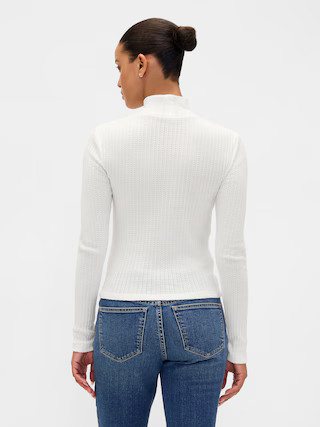 Pointelle Rib Crop Turtleneck | Gap (US)
