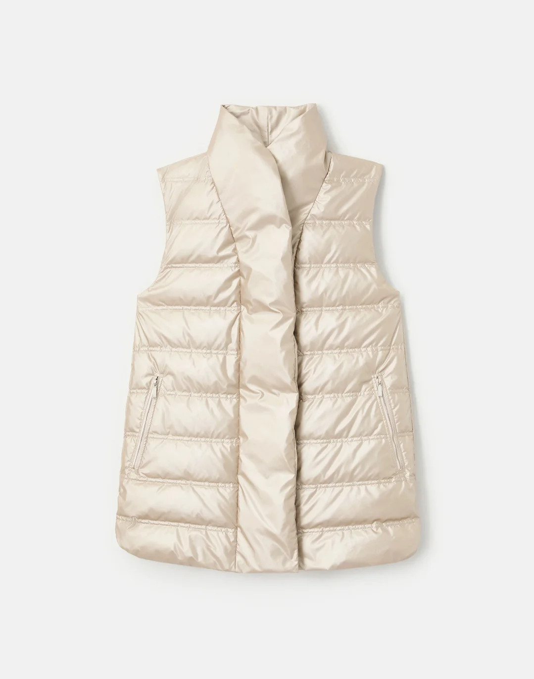 Pearlized Tech Reversible Down Puffer Vest | Lafayette 148 New York