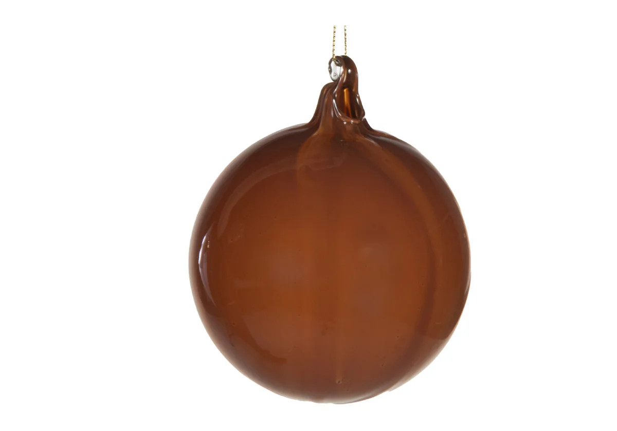 AMBER GLASS ORNAMENT | 4" | Alice Lane Home Collection