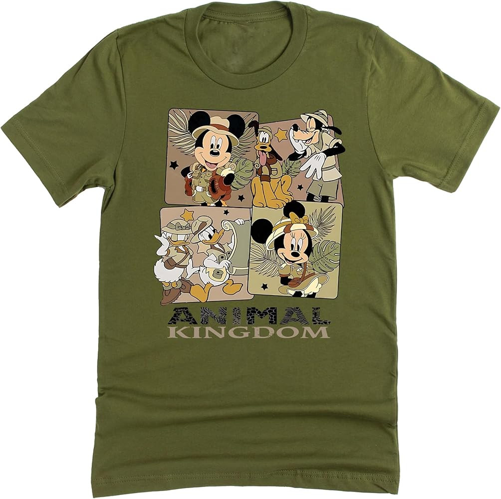 Animal Kingdom Safari Mickey and Friends Vacation Shirt Casual Unisex Short Sleeve | Amazon (US)