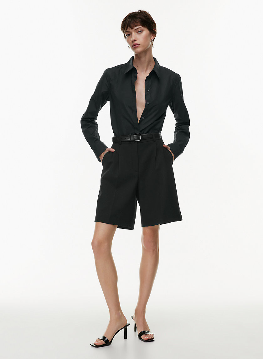 Aritzia Babaton Women's Pleated Bermuda Shorts in Black size 00 | Aritzia