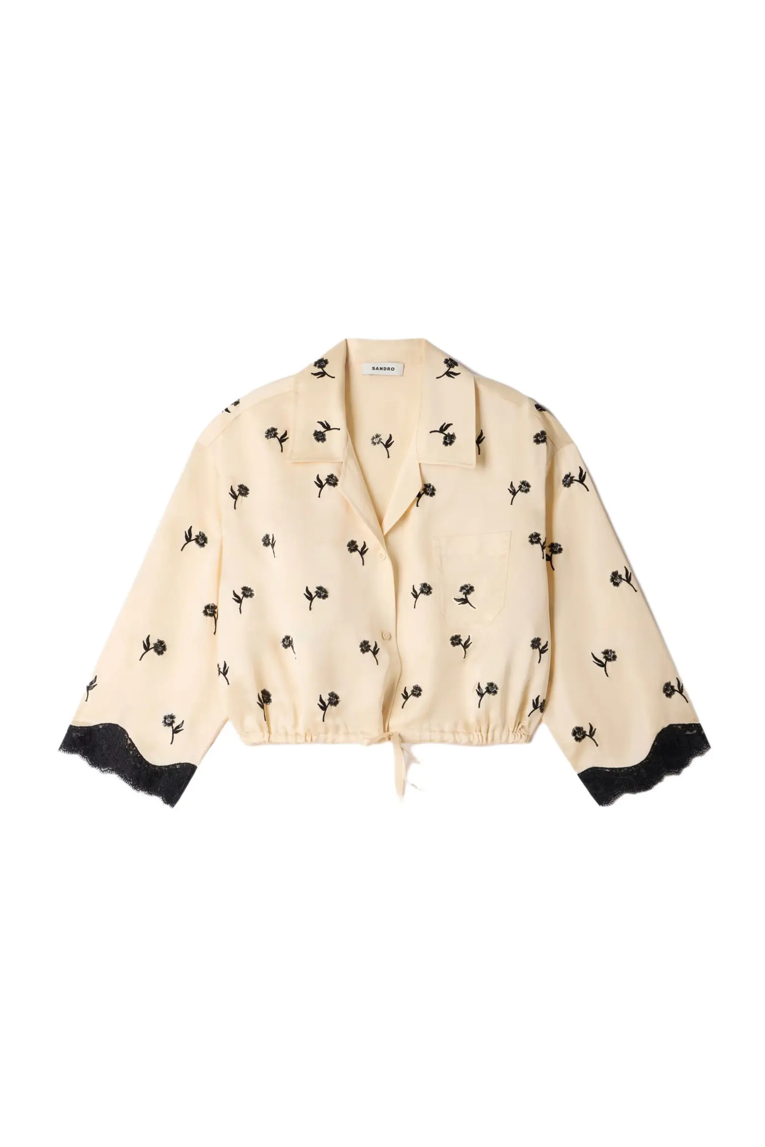 Cropped floral embroidered shirt (Women) | Nordstrom | Nordstrom