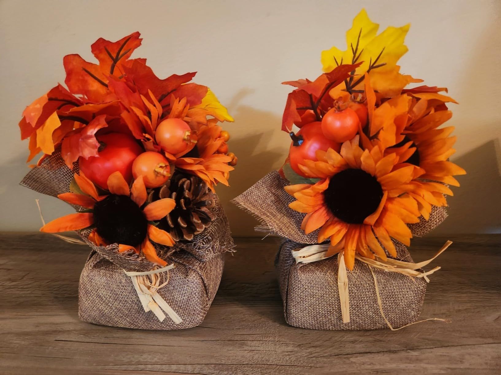 FestalMart Fall Decor - Fall Decorations for Home-2PCS Artificial Pumpkin Sunflower and Maple Lea... | Amazon (US)