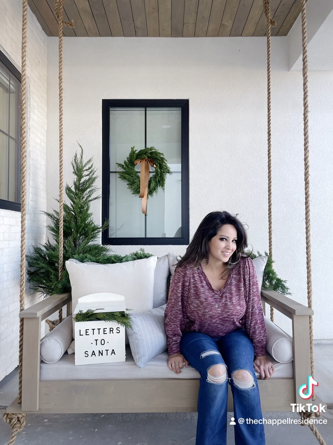 DIY Porch Swing is done and ready for Christmass

#LTKhome #LTKSeasonal #LTKHoliday