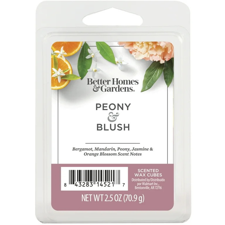 Peony & Blush Scented Wax Melts, Better Homes & Gardens, 2.5 oz (1-Pack) - Walmart.com | Walmart (US)